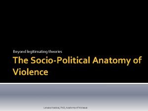 Beyond legitimating theories The SocioPolitical Anatomy of Violence