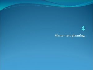 Master test plan