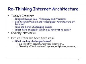 ReThinking Internet Architecture Todays Internet Original Design Goal