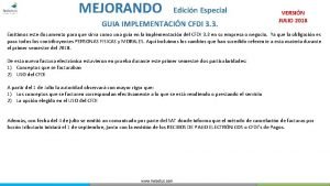 MEJORANDO Edicin Especial GUIA IMPLEMENTACIN CFDI 3 3