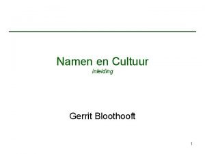 Gerrit bloothooft