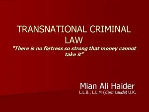 Transnational crime examples