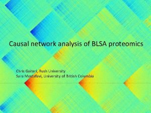 Causal network analysis of BLSA proteomics Chris Gaiteri