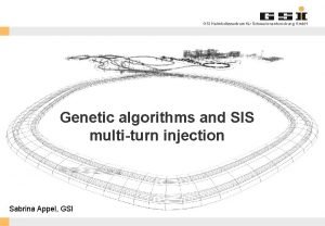 GSI Helmholtzzentrum fr Schwerionenforschung Gmb H Genetic algorithms