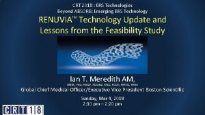 CRT 2018 BRS Technologies Beyond ABSORB Emerging BRS