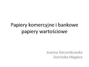 Papiery komercyjne