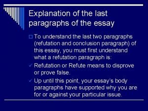 How to write a refutation paragraph