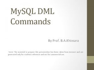 Dml commands