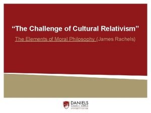 The challenge of cultural relativism