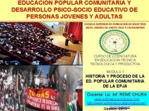 EDUCACION POPULAR COMUNITARIA Y DESARROLLO PSICOSOCIO EDUCATIVO DE