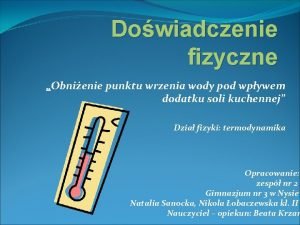 Temperatura wrzenia wody z solą