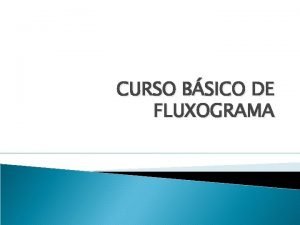 CURSO BSICO DE FLUXOGRAMA DEFINIO a representao de