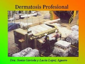 Dermatosis Profesional Dra Sonia Gaviola y Luca Lopez