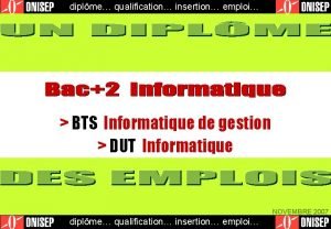 diplme qualification insertion emploi BTS Informatique de gestion