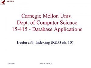 CMU SCS Carnegie Mellon Univ Dept of Computer