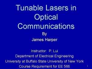 Tunable Lasers in Optical Communications By James Harper