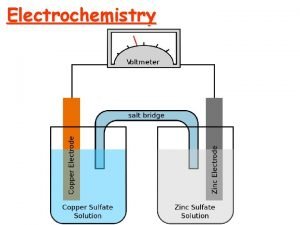 Electrochemistry Electrochemistry Terminology 1 v Oxidation A process