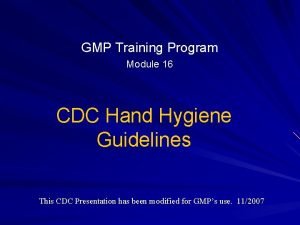 Cdc hand hygiene training