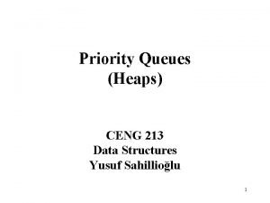 Priority Queues Heaps CENG 213 Data Structures Yusuf