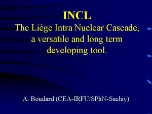 INCL The Lige Intra Nuclear Cascade a versatile