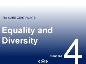 Care certificate equality and diversity