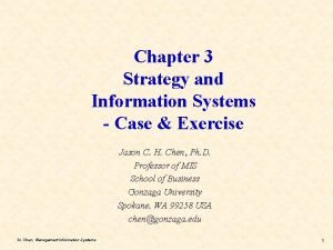 Chapter 3 Strategy and Information Systems Case Exercise