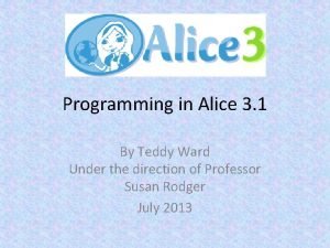 Alice 3 programming