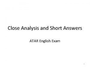 Short answer response structure atar