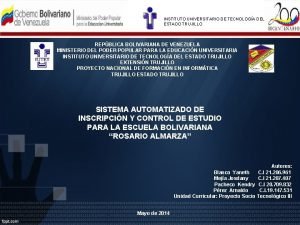 INSTITUTO UNIVERSITARIO DE TECNOLOGA DEL ESTADO TRUJILLO REPBLICA