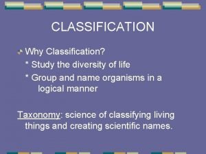 Taxonomy study of