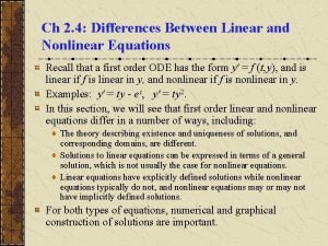 Difference between linear and non linear equation