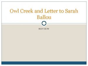 Letter to sarah ballou