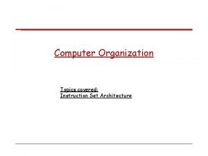 Instruction set architecture in computer organization