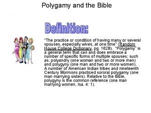 Polygamy vs polygyny