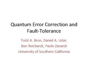 Quantum error correction