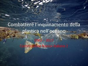 Combattere linquinamento della plastica nelloceano ONU 2017 Commissione