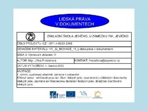 LIDSK PRVA V DOKUMENTECH JSME VECHNI STEJN DISKUTUJEME