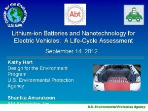 Lithiumion Batteries and Nanotechnology for Electric Vehicles A