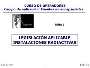 Curso operador instalaciones radiactivas