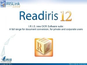 Ocr software by iris