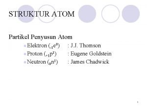 STRUKTUR ATOM Partikel Penyusun Atom l Elektron 1