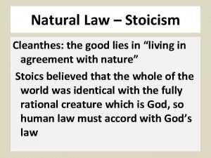 Stoicism natural law