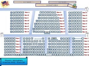 screen Lecturers desk Row A 13 8 Row