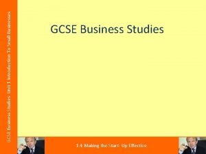 GCSE Business Studies Unit 1 Introduction To Small