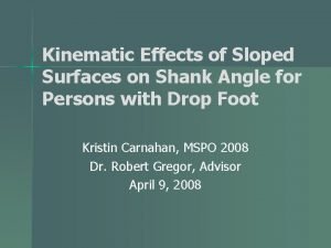 Kinematic Effects of Sloped Surfaces on Shank Angle