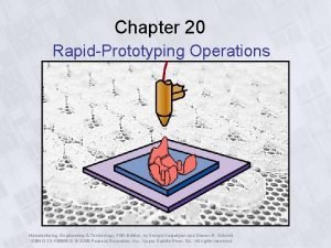 Chapter 20 RapidPrototyping Operations Manufacturing Engineering Technology Fifth