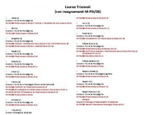 Lauree Triennali con insegnamenti MPSI08 Aosta 1 Scienze