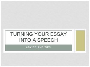 How to turn essay into speech