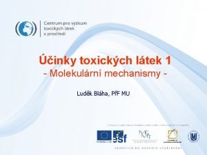 inky toxickch ltek 1 Molekulrn mechanismy Ludk Blha