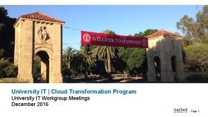 Cloud transformation program